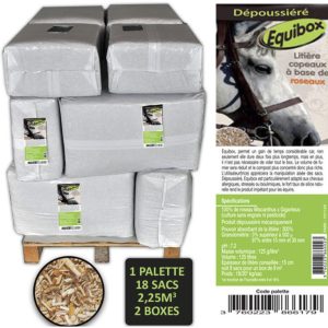 EQUIBOX – Copeaux de miscanthus – 1 palette de 50 sacs de 125 litres