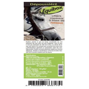 EQUIBOX – Copeaux de miscanthus – 1 palette de 18 sacs de 125 litres