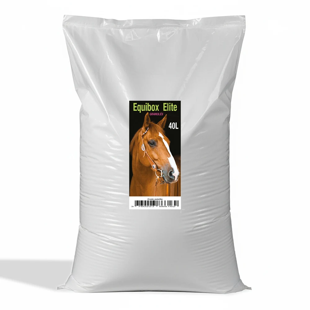 Litière en Granulés de Roseau pour Chevaux – Equibox Elite® (Sac de 40L)