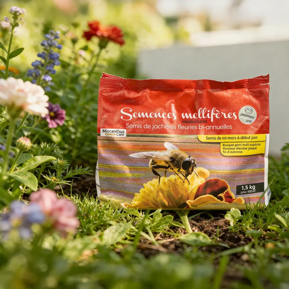 Semis de Jachères Fleuries Bi-annuelles – Semences Mellifères® (Sac de 1,5kg) Semis de Jachères Fleuries Bi-annuelles – Semences Mellifères® (Sac de 1,5kg)